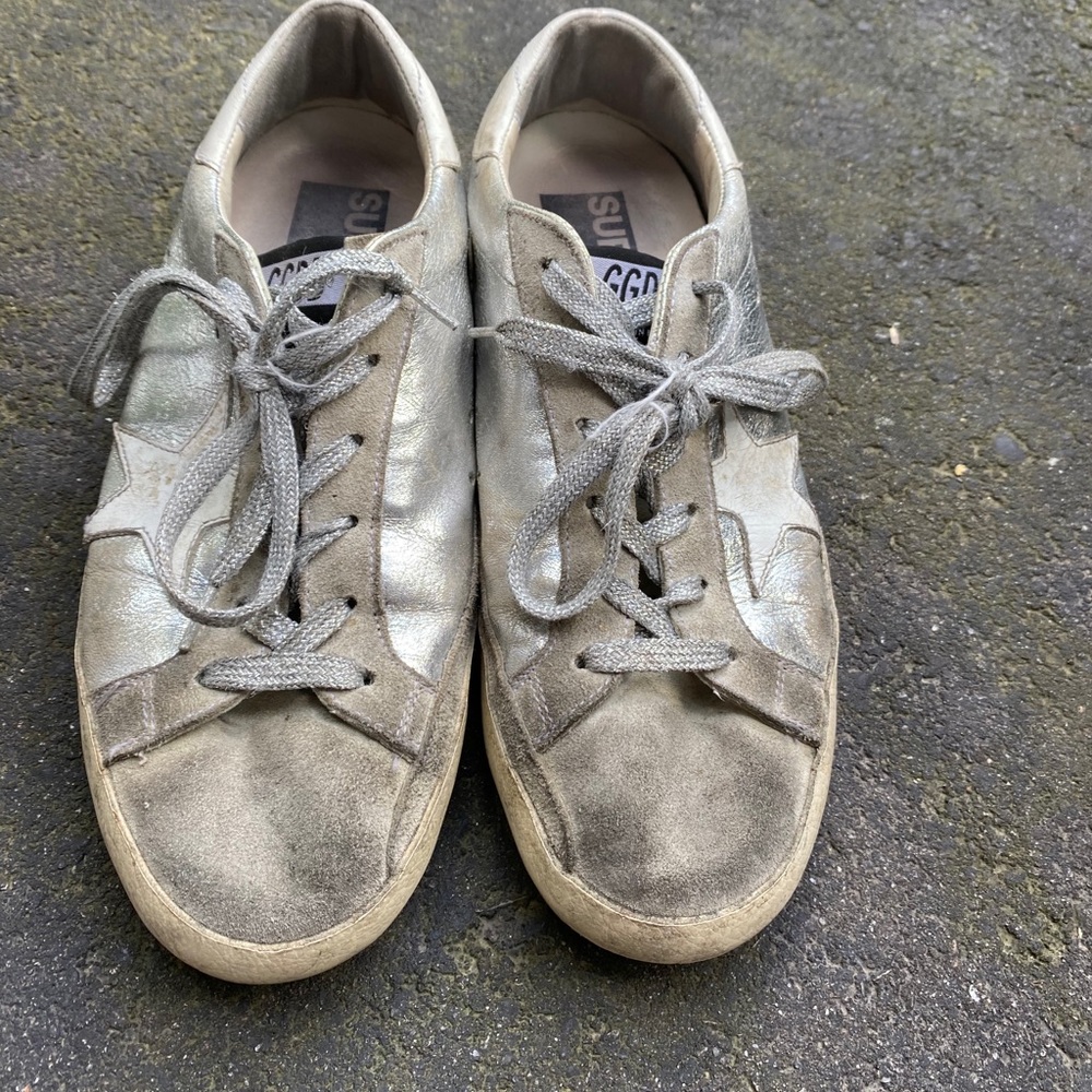 Golden goose silver sneakers